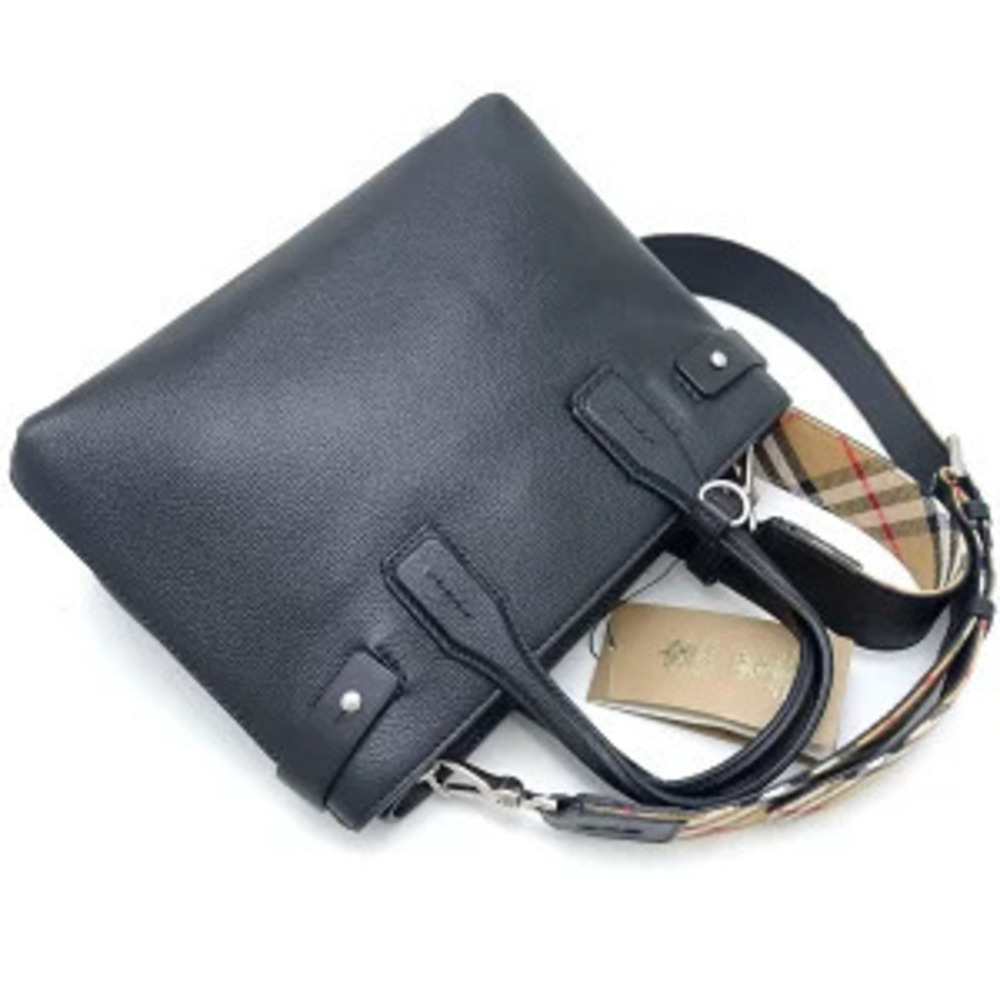 BURBERRY Banner Handbag Leather Black - Picture 3 of 8